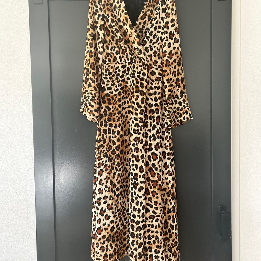 Leopard Print Wrap Dress